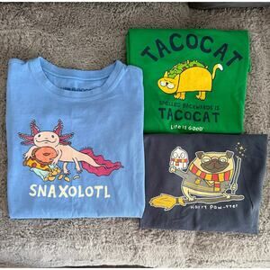 3 Life Is Good Crusher Graphic Tees - Kids Large